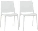CLP Gartenstuhl, Wei&szlig;, Kunststoff, 44x81x50 cm, Gartenm&ouml;bel, Gartenst&uuml;hle,