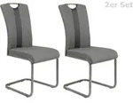 P & B Schwingstuhl-Set, Anthrazit, Grau, Metall, Textil, U-Form, 43x98x56 cm, mit