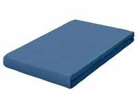 Schlafgut Topper-Spannbetttuch Pure, Blau, Textil, 120-130x200-220 cm, Grüner Punkt,