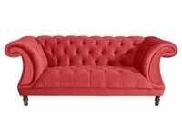 Max Winzer Chesterfield-Zweisitzer-Sofa, Rot, Textil, Buche, 2-Sitzer,...