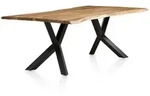 P & B Esstisch, Natur, Schwarz, Holz, Akazie, massiv, rechteckig, Y-Form,