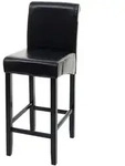 MCW Barhocker, Schwarz, Leder, 39x105x53 cm, Esszimmer, Barm&ouml;bel, Barhocker