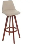 MCW Barhocker, Wei&szlig;, Textil, 39x105x45 cm, Esszimmer, Barm&ouml;bel, Barhocker