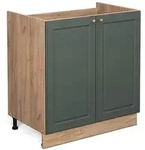 Vicco Sp&uuml;lenunterschrank, Gr&uuml;n, Honigeiche, Holzwerkstoff, 1 F&auml;cher,...