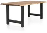 P & B Esstisch, Natur, Schwarz, Holz, Akazie, massiv, rechteckig, Kufe, 110x76.5x240