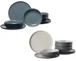 Ritzenhoff Breker Tafelservice, Schwarz, Grau, Keramik, 16-teilig, 2x2x2 cm, Essen &
