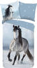 Kinderbettwäsche Dreamer, Blau, Grau, Textil, Pferd, 135x200 cm, atmungsaktiv,