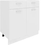 Mid.you K&uuml;chenunterschrank, Wei&szlig;, Holzwerkstoff, 1 F&auml;cher, 2 Schublade(n)