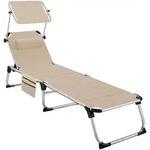 tectake Sonnenliege, Beige, Kunststoff, 60.5x115x200 cm, Gartenm&ouml;bel, Gartenliegen
