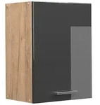 Vicco H&auml;ngeschrank, Schwarz Hochglanz, Honigeiche, Holzwerkstoff, 1 F&auml;cher,