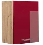 Vicco H&auml;ngeschrank, Rot, Honigeiche, Holzwerkstoff, 1 F&auml;cher, Rechteckig,...