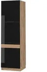 Vicco Herdumbauschrank, Schwarz Hochglanz, Honigeiche, Holzwerkstoff, 5 F&auml;cher,