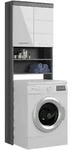 Mid.you Waschmaschinenschrank Scout, Anthrazit, Grau, Wei&szlig; Hochglanz, Kunststoff,