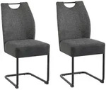 Mid.you Stuhl-Set, Anthrazit, Schwarz, Metall, U-Form, 45x94x54 cm, mit Griff,