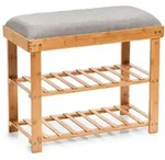Zeller Present Schuhbank, Natur, Holz, Textil, Bambus, 60x29x50 cm, Garderobe,