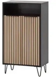 Mid.you Schuhschrank, Schwarz, Eiche, Metall, 60.2x107.9x33.05 cm, Beim&ouml;bel