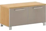 Garderobenbank Santina, Taupe, Eiche, Holz, Glas, Eiche, furniert, 1-Sitzer, 84x45x37