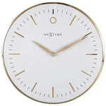 Nextime Wanduhr, Wei&szlig;, Gold, Metall, Glas, 30x30x4.3 cm, RoHS, CE, Dekoration,