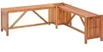 vidaXL Garten-Eckbank, Braun, Holz, 2-Sitzer, Rechteckig, 117x40x117 cm,