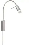 Fischer & Honsel Led-Wandleuchte River, Nickel, Metall, F, 4x40 cm, Schnurschalter,