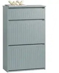 SoBuy Schuhschrank, Grau, Holzwerkstoff, 61x100x26 cm, Garderobe, Schuhaufbewahrung,