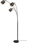 Stehleuchte Davos, Schwarz, Taupe, Gold, Metall, Textil, 12x185x12 cm, Lampen &