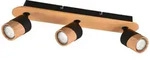 Trio Leuchten Strahler Aruni, Schwarz, Braun, Holz, Metall, 9x15x48 cm, Lampen &