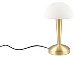 Tischleuchte Canaria, Messing, Wei&szlig;, Glas, Metall, 26.5 cm, Touch (on/off), Lampen &