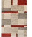Novel Webteppich Palazzo Bloc, Braun, Rot, Beige, Textil, Abstraktes, rechteckig,