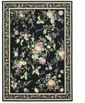 Theko Flachwebteppich, Schwarz, Textil, Floral, Rechteckig, 60x90 cm, f&uuml;r