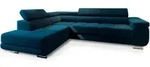 Masseno Ecksofa, Blau, Holzwerkstoff, 5-Sitzer, L-Form,L-Form, 275x202 cm,