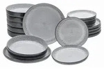 Creatable Tafelservice, Hellgrau, Keramik, 18-teilig, lebensmittelecht, Essen &
