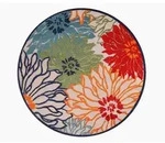 Novel Outdoorteppich Floral, Rot, Textil, Bl&auml;tter, rund, Oeko-Tex&reg; Standard...