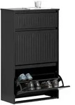 SoBuy Schuhkipper, Schwarz, Holzwerkstoff, 61x100x26 cm, Garderobe,