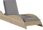 vidaXL Sonnenliege, Beige, Kunststoff, Rechteckig, 205x73x60 cm, Gartenm&ouml;bel,
