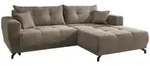 Mid.you Ecksofa, Graubraun, Metall, Buche, Fichte, Kiefer, 4-Sitzer, F&uuml;llung: