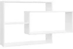 vidaXL Wandregal, Wei&szlig;, Holz, Strukturbuche, Rechteckig, 104x58.5x20 cm, Wohnzimmer,