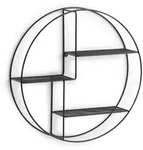 Zeller Present Wandregal, Schwarz, Metall, 55x55x12 cm, K&uuml;chen, K&uuml;chenm&ouml;bel,