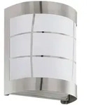 Aussenwandleuchte, Wei&szlig;, Edelstahl, Metall, Glas, oval,oval, F, 13.5 cm, Lampen &