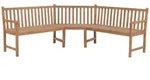 vidaXL Garten-Eckbank, Braun, Holz, 4-Sitzer, Rechteckig, 185x90x185 cm,