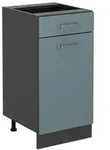 Vicco K&uuml;chenunterschrank, Blaugrau, Anthrazit, Holzwerkstoff, 1 F&auml;cher, 1
