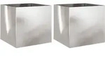 vidaXL Pflanzk&uuml;bel, Silber, Metall, 49x46x47 cm, Gartenzubeh&ouml;r, Hochbeete