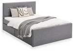 Homestyle4u Polsterbett, Grau, Textil, 2 Schubladen, 120x200 cm, Schlafzimmer,