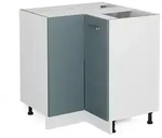 Vicco Eckunterschrank, Blaugrau, Wei&szlig;, Holzwerkstoff, 1 F&auml;cher, Formgebogen,