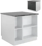 Vicco K&uuml;cheninsel, Dunkelgrau, Wei&szlig;, Holzwerkstoff, Rechteckig, 90x82x81.6 cm,