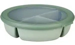 Mepal Bentobox Cirqula, Transparent, Salbeigr&uuml;n, Kunststoff, 1.0 L, rund, 6 cm,