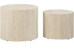 Mid.you Couchtischset, Natur, Holzwerkstoff, 2-teilig, oval, S&auml;ule,