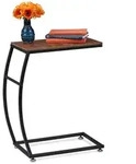 Relaxdays Beistelltisch, Mehrfarbig, Metall, Holzwerkstoff, 47.5x58.5x25 cm,