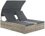 Juskys Doppel-Sonnenliege, Grau, Metall, 160x156x200 cm, Gartenm&ouml;bel,...