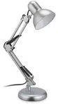 Relaxdays Schreibtischlampe, Silber, Metall, Kunststoff, 15x54x25 cm, Lampen &